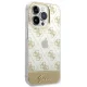 Guess 4G Pattern Script Case for iPhone 14 Pro, Gold