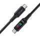 Acefast C7-03 USB-C to USB-C Cable with Display 100W 1.2m Black