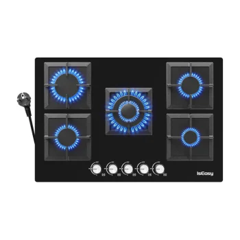 IsEasy MGBG-775S2 5-Burner Built-In Glass Gas Cooktop