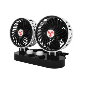 LTC Double Car Fan 2x5" 24V Adjustable White