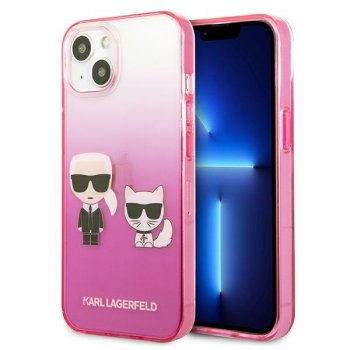 Apple iPhone 13 mini 5.4" Karl Lagerfeld Gradient Ikonik Karl & Choupette Case Cover (KLHCP13STGKCP), Pink