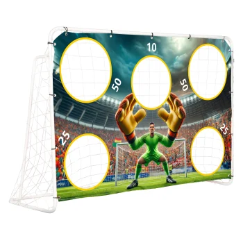 Movepro Football Goal with Target Wall 180x122 cm, White