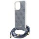 Guess Crossbody Cord 4G Print case for iPhone 15 Pro Max - blue