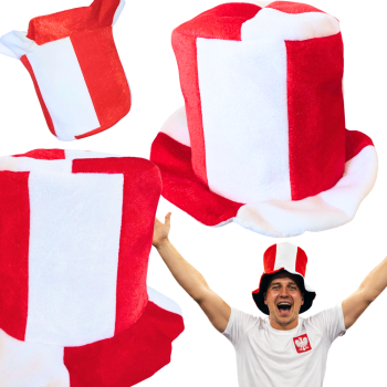 Poland Fan Top Hat Sports Supporter Headwear, White and Red