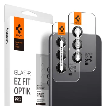 Spigen Glas.tR EZ Fit Optik Camera Protector for Samsung Galaxy S23 FE, Black (2 pcs.)