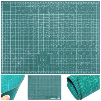 Double-sided self-healing cutting mat A2 for modeling, 45x60 cm, green