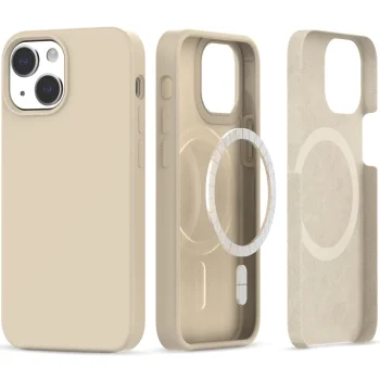 Apple iPhone 14 6.1'' Tech-Protect Silicone MagSafe Case Cover, Beige
