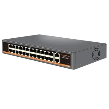 PoE Switch 24x 100Mbps PoE+ 2x Gigabit Uplink, 400W