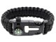5-in-1 Survival Bracelet with Compass, Flint and Whistle, Black