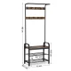 Leobert Coat Rack with Shoe Shelves, Wood and Metal, LOFT Style