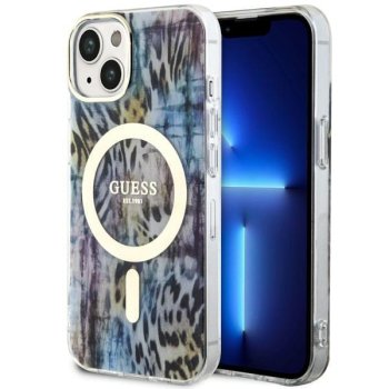 Apple iPhone 14 6.1'' Guess Leopard MagSaf Case Cover, Blue