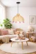 Bamboo Pendant Lamp Octagonal Chandelier E27, Natural