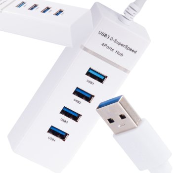 USB 3.0 Порт Сплиттер Адаптер Концентратор, Белый | Hub Port Splitter Adapter