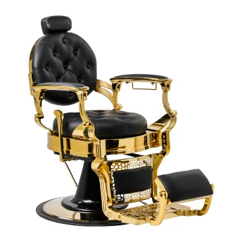 Gabbiano Niccolo Barber Chair, Black with Gold Base
