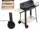 Large Portable Charcoal BBQ Grill with Adjustable Grate and Shelves
