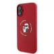Karl Lagerfeld Silicone Karl&Choupette Heads Ring MagSafe Case for iPhone 16 Plus, Red