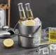 1.3L Ice Bucket with Tongs and Spoon Mini Portable Stainless Steel Champagne Wine Beer Bucket for Bar Party Event