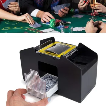 Battery Operated Automatic Playing Card Shuffler 2 Deck Shuffling Machine for Home Card Games Poker Blackjack