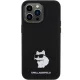 Karl Lagerfeld iPhone 15 Pro Max Case Silicone Choupette Metal Pin, Black