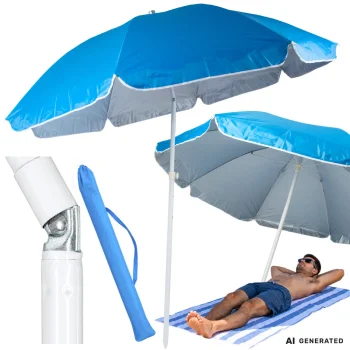 Folding Beach and Garden Umbrella with UV Filter, 170 cm