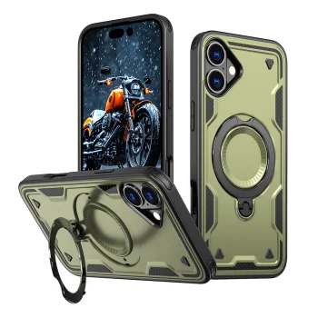 Dėklas Hybrid Armor Trendy su MagSafe iPhone 16 Plus, žalias
