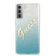 Guess Samsung Galaxy S21+ Case Glitter Gradient Script, Blue