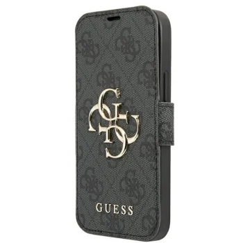 Apple iPhone 13 Pro 6.1" Guess 4G Big Metal Logo Book Case Cover (GUBKP13L4GMGGR), Grey