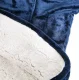 Warm hoodie blanket with hood and large pocket, blue