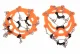Anti-Slip Shoe Grips with 8 Spikes and Chains, Orange (Size 38-45)