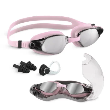 4Fizjo TSUNAMI Swimming Goggles with Anti-Fog and UV Filter, Pink