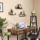 Leobert Loft Set of 3 Hanging Shelves, Brown/Black