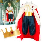 Kids King Costume with Crown and Cape for Fancy Dress M (110-120 cm)