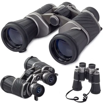 10x50 Porro Prism Binoculars with 122m/1000m Field of View and Case