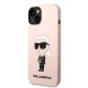 Karl Lagerfeld Silicone Case for iPhone 14 Plus Ikonik MagSafe Pink