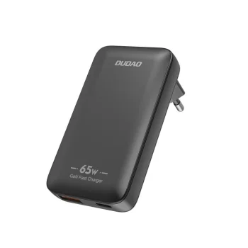 Dudao A65Q 65W GaN Ultra-Thin Wall Charger USB-A / USB-C PD, Black