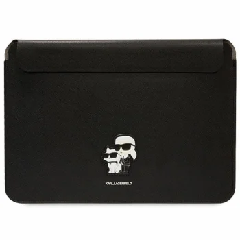 Karl Lagerfeld 14" Laptop Sleeve Saffiano Karl & Choupette, Black