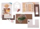 Wooden Dollhouse / DIY Living Room Model with LED 8008-A, 20.6cm