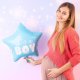 Foil Balloon \"It\'s a boy\" Star, Light Blue, 48cm