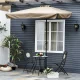 Large Rectangular Garden Umbrella with Crank and Tilt 200x140cm MultiGarden, Beige