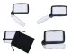 Sulankstomas rankinis didinamasis stiklas su LED 3x, juodas/baltas
