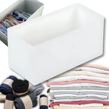 Underwear and Bra Drawer Organizer, 28x14x13 cm, White