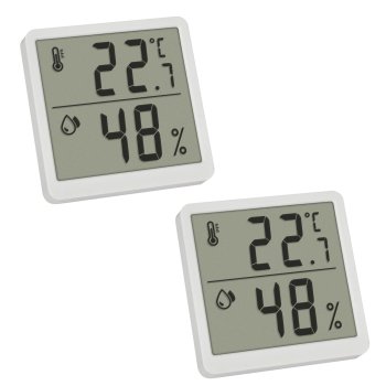 Tfa 30.5059.02.02 Digital Thermo-Hygrometer, 2-Piece Set, White