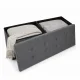 Foldable Upholstered Storage Ottoman, Light Grey
