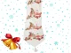 Christmas Table Runner with Stocking Motif, 205x35 cm, White