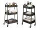 Metal Rolling Storage Cart, 3 Tiers, Black