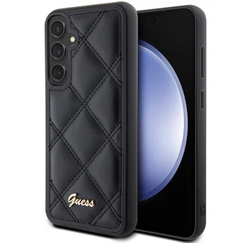 Guess Samsung Galaxy S23 FE Case Quilted Metal Logo, Black