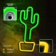 LED Neon Light Cactus Forever Light, Orange and Green FLNE02