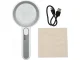 Handheld Magnifying Glass with LED Light 5x, USB Rechargeable, White