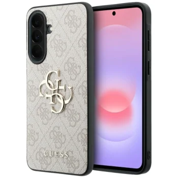 Guess Leather 4G Metal Logo Case for Samsung Galaxy A37 5G, Pink