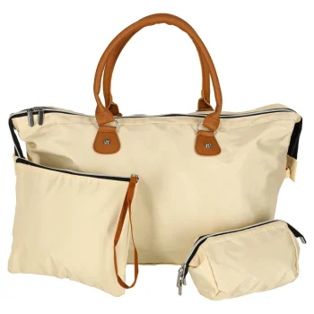 Multifunctional Stroller and Travel Bag Set with Pouches, Beige